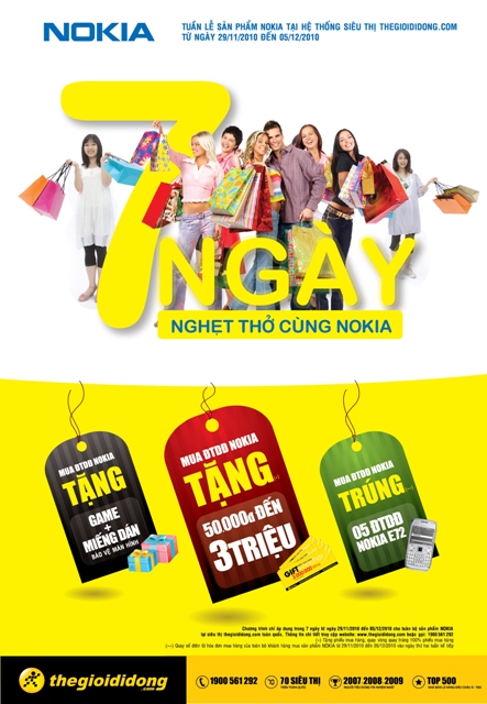 7 ngày nghẹt thở cùng Nokia - Mua điện thoại tặng đến 3 triệu 7 ngày nghẹt thở cùng Nokia - Mua điện thoại tặng đến 3 triệu