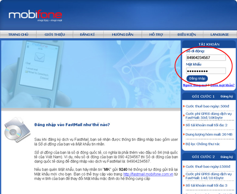 Mobifone - Dịch vụ gia tăng - FastMail