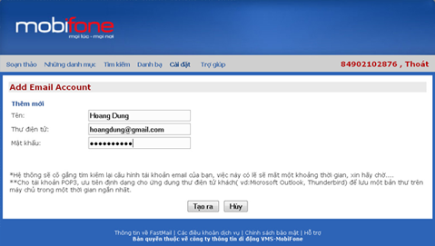 Mobifone - Dịch vụ gia tăng - FastMail