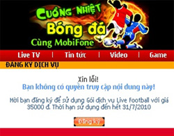 Mobifone - Dịch vụ gia tăng - Live Football