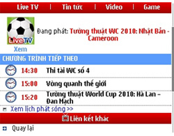 Mobifone - Dịch vụ gia tăng - Live Football