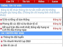 Mobifone - Dịch vụ gia tăng - Live Football