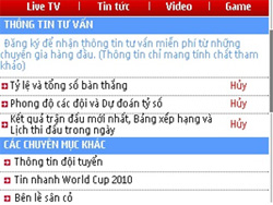 Mobifone - Dịch vụ gia tăng - Live Football