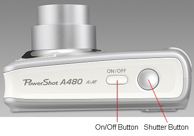 Canon Powershot A480 Top View