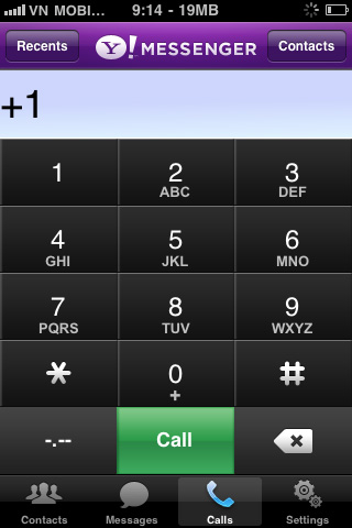 Gọi điện video qua Yahoo Messenger trên iPhone