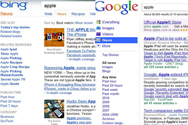 Bing và Google đối đầu