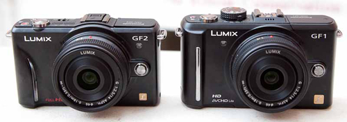 Panasonic GF2 so dáng với 'đàn anh' Panasonic GF2 so dáng với 'đàn anh'