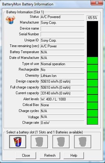Kiểm tra mức độ chai của pin laptop