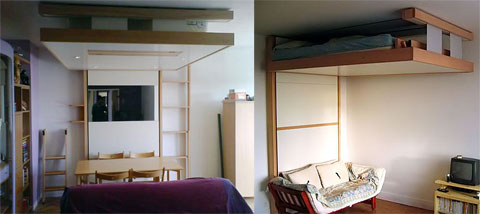 Giường treo tận dụng không gian