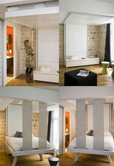 Giường treo tận dụng không gian