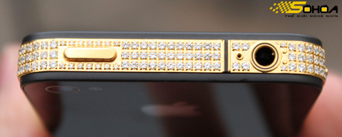 iPhone 4 mạ v&agrave;ng đ&iacute;nh đ&aacute; Swarovski