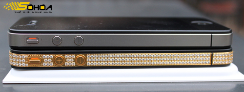 iPhone 4 mạ v&agrave;ng đ&iacute;nh đ&aacute; Swarovski