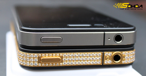 iPhone 4 mạ v&agrave;ng đ&iacute;nh đ&aacute; Swarovski