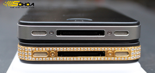 iPhone 4 mạ v&agrave;ng đ&iacute;nh đ&aacute; Swarovski