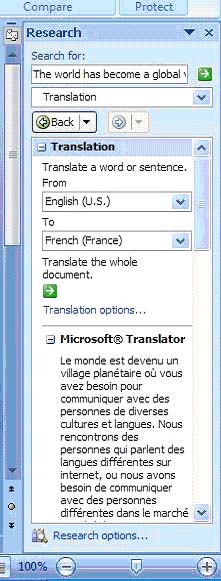 Dịch văn bản nhanh chóng trong Microsoft Word Microsoft Word 2007, tai word