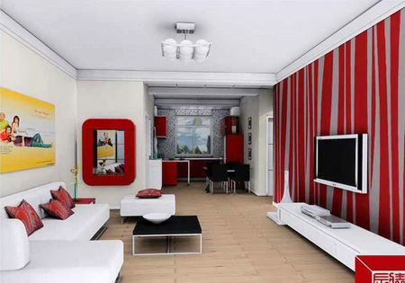 Nhà đẹp với màu đỏ và trắng