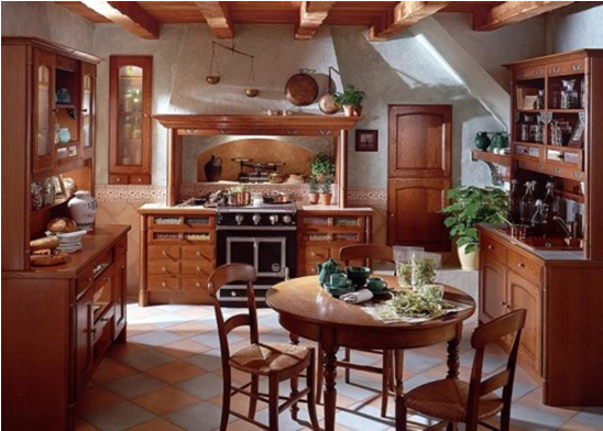 Mộc mạc với bếp theo phong cách đồng quê Pháp