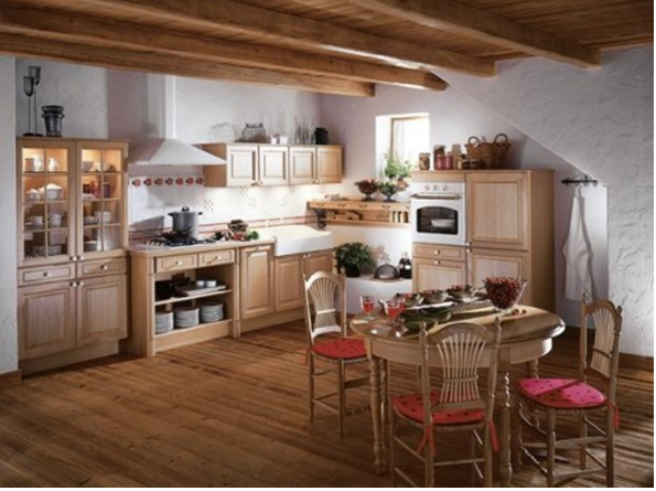 Mộc mạc với bếp theo phong cách đồng quê Pháp