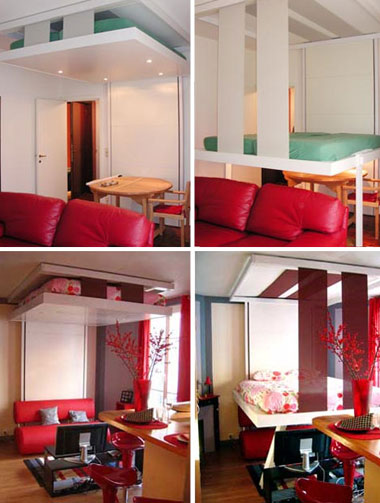 Giường treo tận dụng không gian