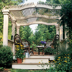 Vườn đẹp hơn nhờ mái hiên pergola