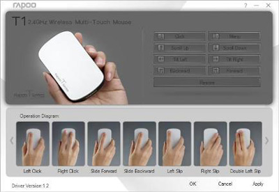 Chuột không dây Rapoo T1 Multitouch độ phân giải 1.000 dpi