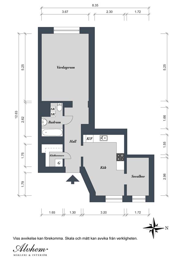 Đầy đủ cho một gia đình trong căn hộ 55m2