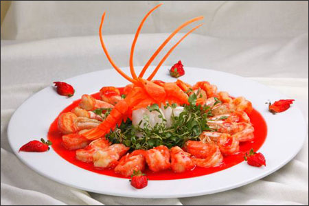 Nấu ăn: Tôm sốt dâu tây