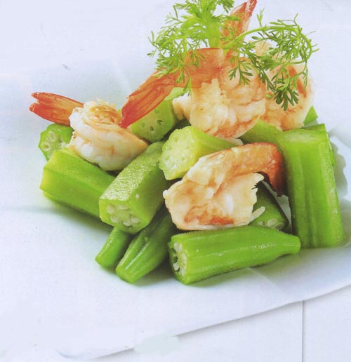 Nấu ăn: Đậu bắp xào tôm