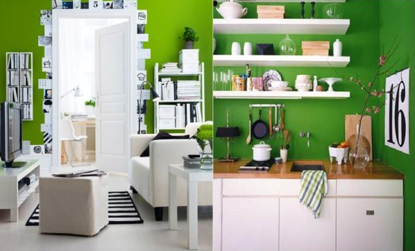 Kết hợp màu sắc hoàn hảo giữa đen - trắng - xanh