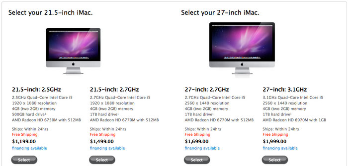 Apple chính thức giới thiệu iMac: Nâng cấp Thunderbolt - Sandy Bridge và FaceTime HD