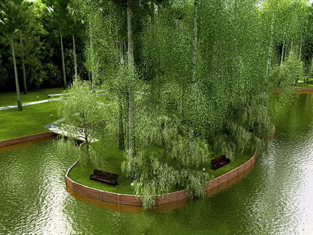 Sự hài hòa thủy - mộc trong nhà vườn