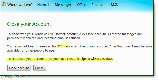 Hướng dẫn xóa tài khoản Hotmail hoặc Windows Live