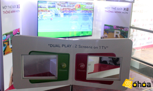 Dựa trên cơ chế tóc và lọc hình của 3D thụ động nên khi sử dụng Dual Play người dùng cần đeo thêm kính phân cực dành riêng cho Dual Play.