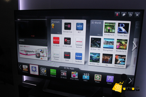 Giao diện điều khiển Smart TV Home DashBoard trên các model 2012 có nhiều cải tiến.
